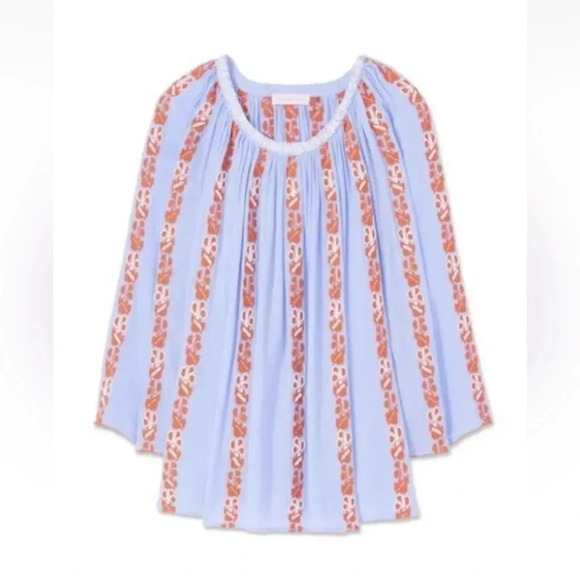 Tory Burch Alexandria Beaded Peasant Top Blouse Shirt Womens Size 2 (586) - Picture 2 of 10